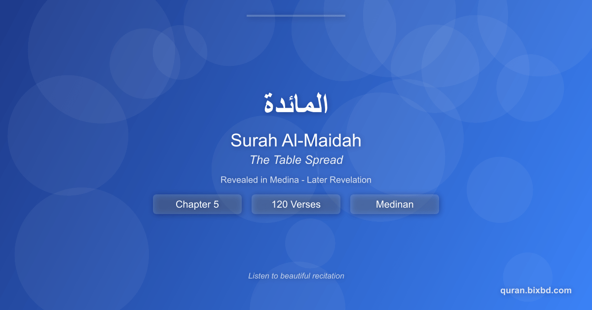 Surah Al-Maidah (المائدة) - The Table Spread - Chapter 5 of the Holy Quran - Recited by Sheikh Mishary Rashid Alafasy