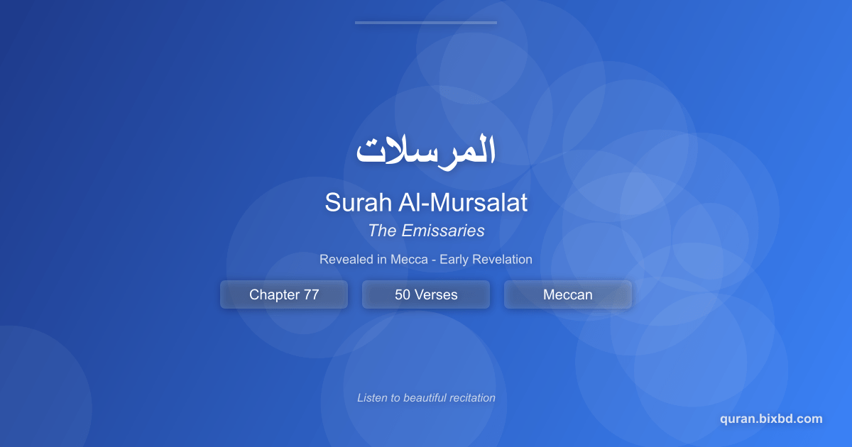 Surah Al-Mursalat (المرسلات) - The Emissaries - Chapter 77 of the Holy Quran - Recited by Sheikh Mishary Rashid Alafasy