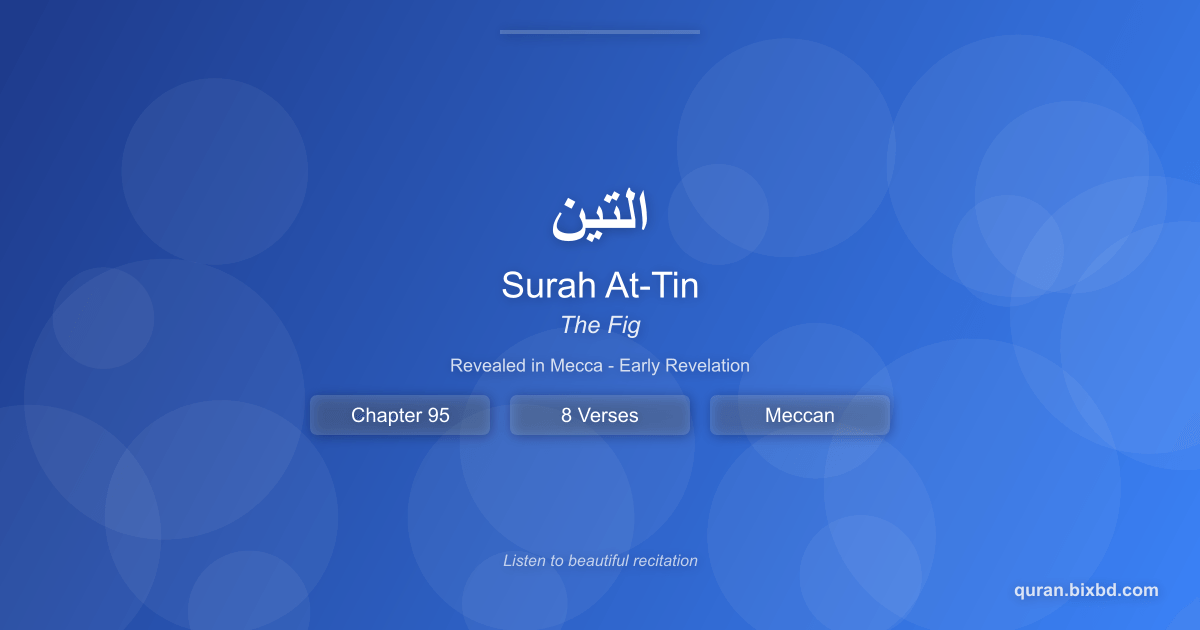 Listen to Surah At-Tin (التين) - The Fig Audio Surah At-Tin (التين) - The Fig - Chapter 95 of the Holy Quran - Recited by Sheikh Mishary Rashid Alafasy